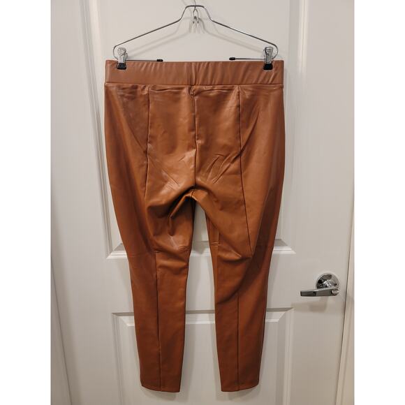 Loft Brown Faux Leather Leggings - Picture 3 of 9
